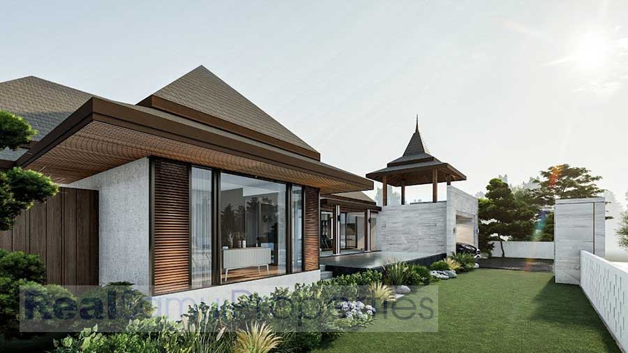 New 3-Bed Contemporary Thai style Garden Pool Villas, Bang Kao